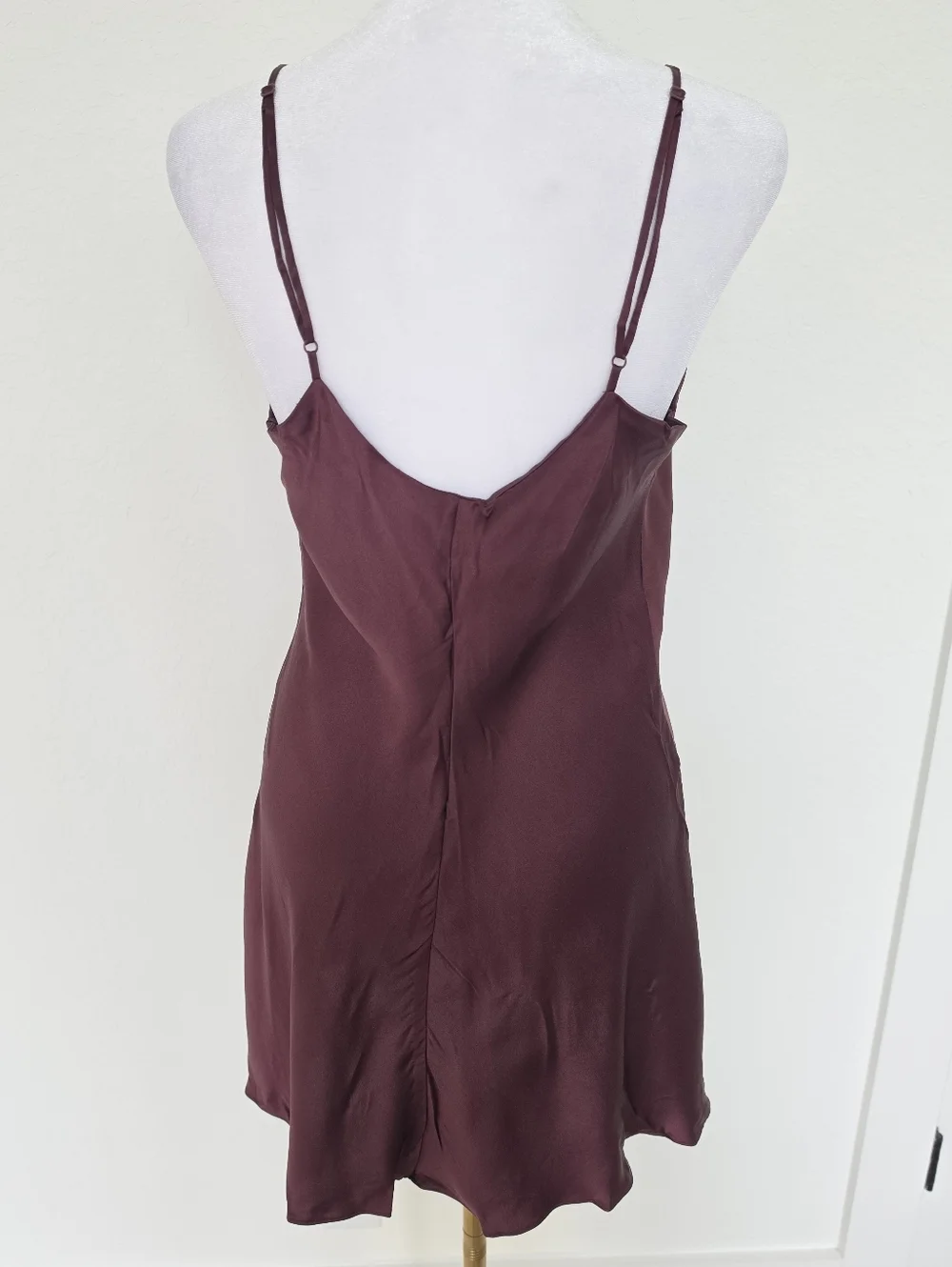 90's Vintage Victoria’s Secret 100% Silk Slip Dress Plum Burgundy Satin Cowl M
